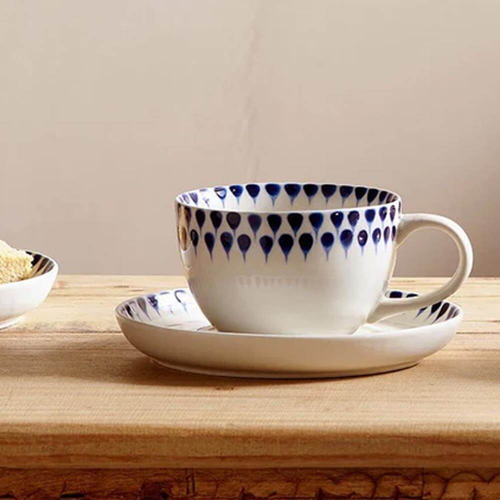 Nkuku Indigo Drop Cup & Saucer